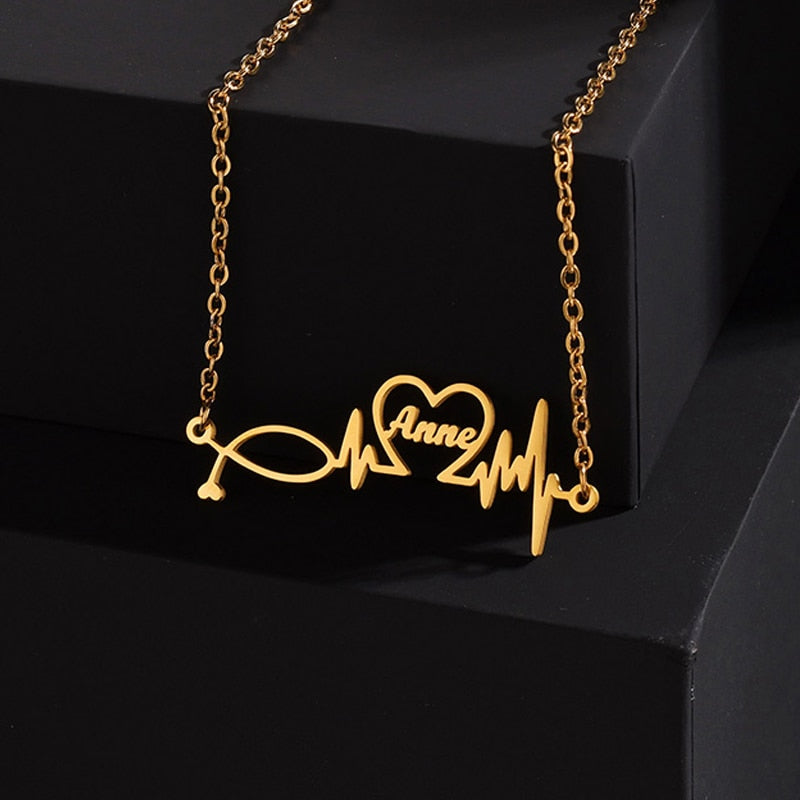 Nextvance-collar con nombre personalizado para mujer, colgante de acero inoxidable, estetoscopio personalizado, cadenas de diamantes de imitación, joyería Gif