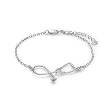 Cargar imagen en el visor de la galería, Stainless Steel Heartbeat Cardiogram Bracelet Stethoscope Women Bracelets Bangles Special Gifts for Nurse Doctor Jewelry
