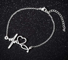 Load image into Gallery viewer, Stainless Steel Heartbeat Cardiogram Bracelet Stethoscope Women Bracelets Bangles Special Gifts for Nurse Doctor Jewelry
