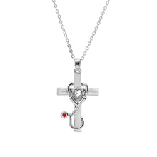 Cargar imagen en el visor de la galería, Cross Necklaces Trendy Jewelry Chain Crystal Stethoscope Pendant Medical Doctor Nurse Necklace Woman Gift
