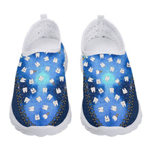 Cargar imagen en el visor de la galería, Blue Star Cartoon Teeth Design Lightweight Breathable Mesh Shoes Soft Comfortable Apartment Shoes Walking Shoes
