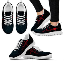 Load image into Gallery viewer, Star Design Black Soft Sole Women&#39;s Nurse Shoes Red EKG Print Sneakers Comfortable Summer Sneakers Zapatos Planos
