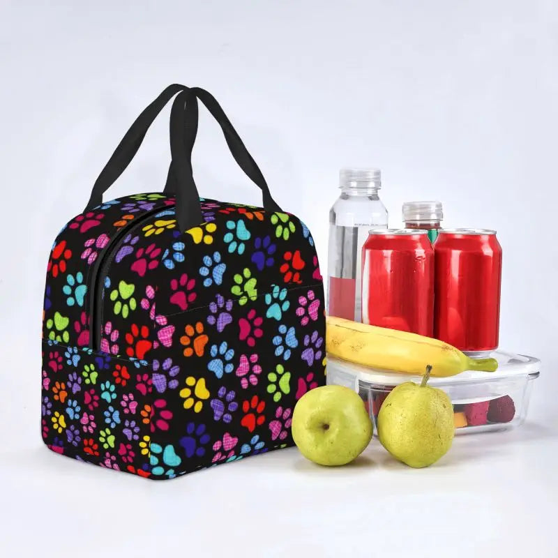 Veterinarian Animal Pet Paw Pattern Insulated Lunch Bag Thermal Cooler