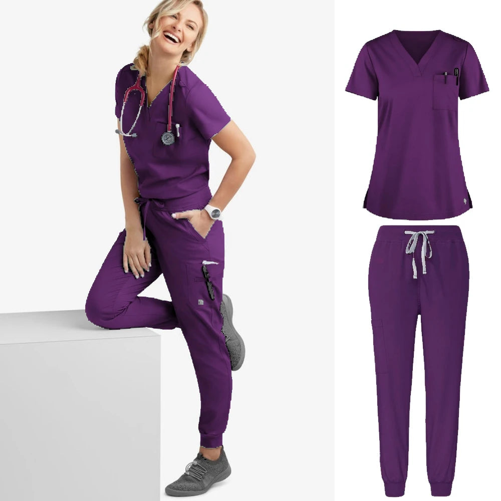 Split Suit Short Sleeved Scrubs for Women Dentist Nurse Work Clothes Medical Care Clothes Nurse Uniform