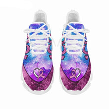 Load image into Gallery viewer, Breast Cancer Awareness Pink Ribbon Pattern Printed Women Platform Sneakers Lightweight Lace up Platform Shoes 2023
