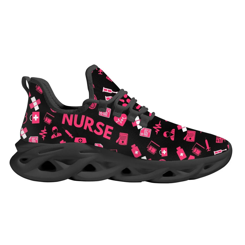 Nurse Sneakers Women Nurse Print Breathable Mesh Shoes Teen Girl Women