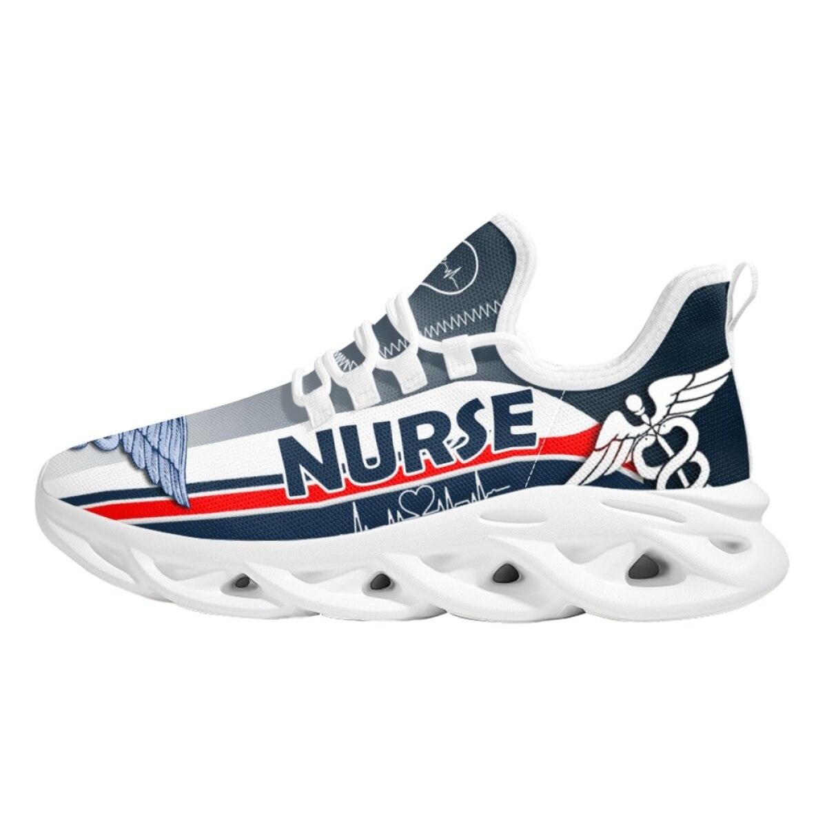 Fashion Nurse Shoes for Women EMT Paramedic Pattern Men Women Flat Shoes Lightweight Running Sneakers Casual Zapatos