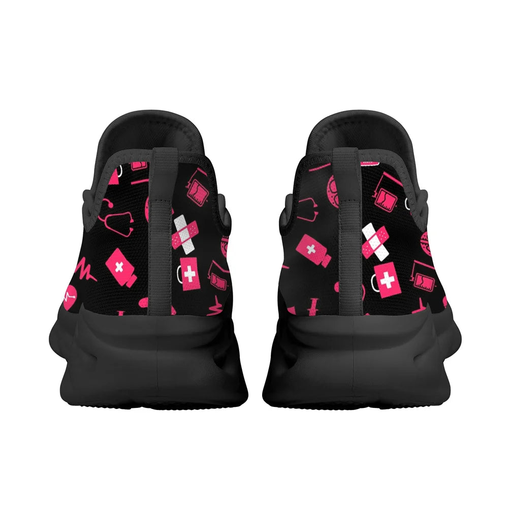 Nurse Sneakers Women Nurse Print Breathable Mesh Shoes Teen Girl Women
