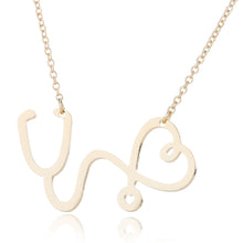 Cargar imagen en el visor de la galería, Stainless Steel Heartbeat Cardiogram Stethoscope Women Clavicle Necklace Special Gifts for Nurse Jewelry for Doctor
