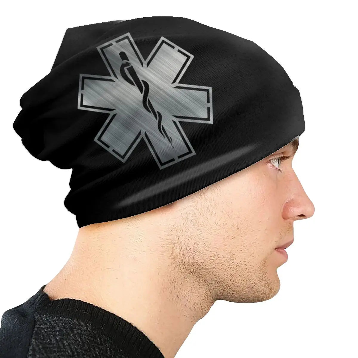 EMS/EMT/PARAMEDIC Star Of Life Beanie Knitted Hat Medic Beanies