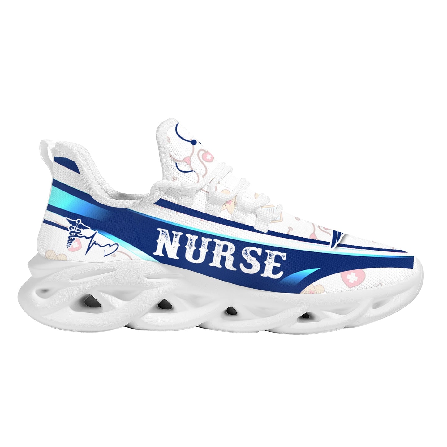 Zapatos blancos con estampado de enfermera para mujer, zapatos de plataforma tejidos de verano, zapatillas con cordones ligeras y transpirables, zapatos médicos