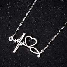 Load image into Gallery viewer, Stainless Steel Heartbeat Cardiogram Stethoscope Women Clavicle Necklace Special Gifts for Nurse Jewelry for Doctor
