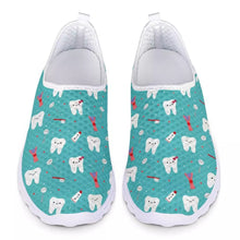Load image into Gallery viewer, Cartoon Tooth Dentist Pattern Loafers Women Slip On Sneakers Mesh Ladies Casual Shoes Summer Sport Jogging Shoes Woman Flats
