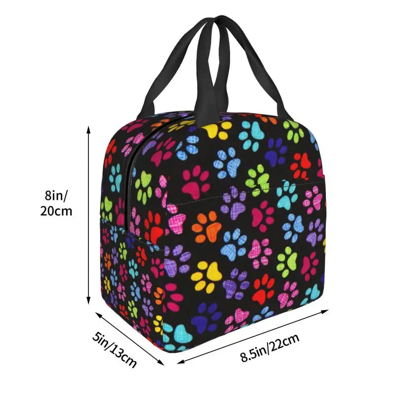 Veterinarian Animal Pet Paw Pattern Insulated Lunch Bag Thermal Cooler