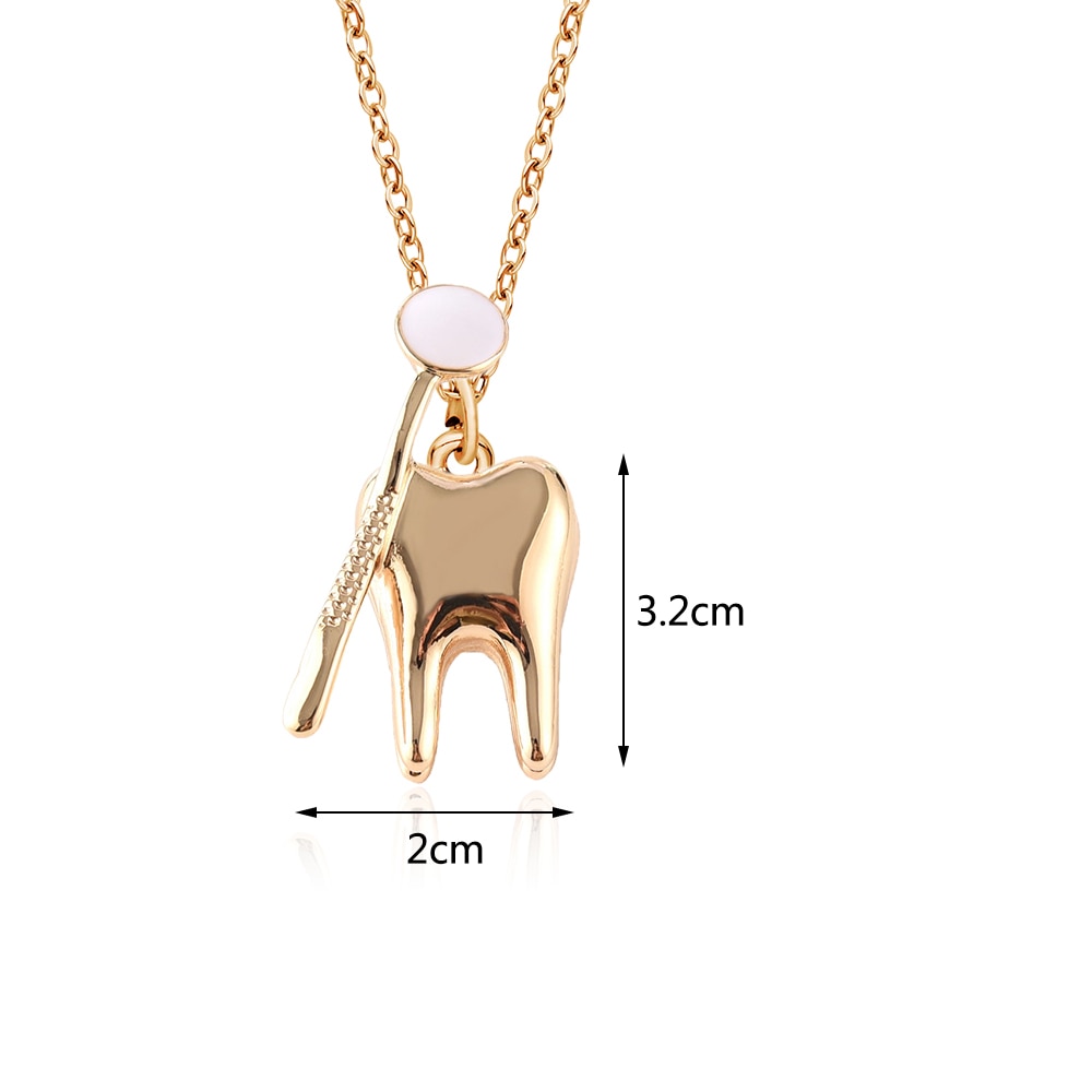 Classic Tooth Pendant Necklace Creative New Dental Dentist Doctor Nurse Jewelry Teeth Necklace Gifts Collection