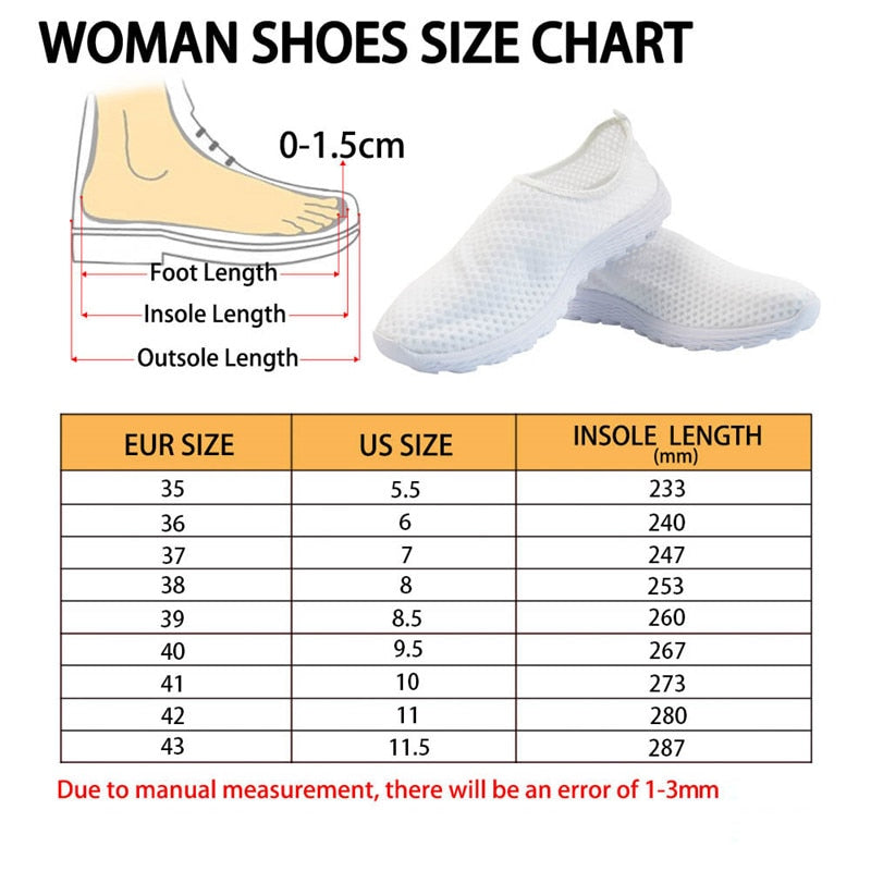 RN Medical Tools Printed Slip-on Flat Shoes for Women Casual Mesh Tennis Health Care Nursing Shoes Breathable Slip-on Sneakers