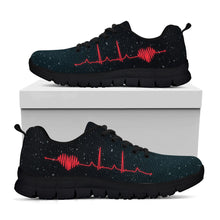 Load image into Gallery viewer, Star Design Black Soft Sole Women&#39;s Nurse Shoes Red EKG Print Sneakers Comfortable Summer Sneakers Zapatos Planos
