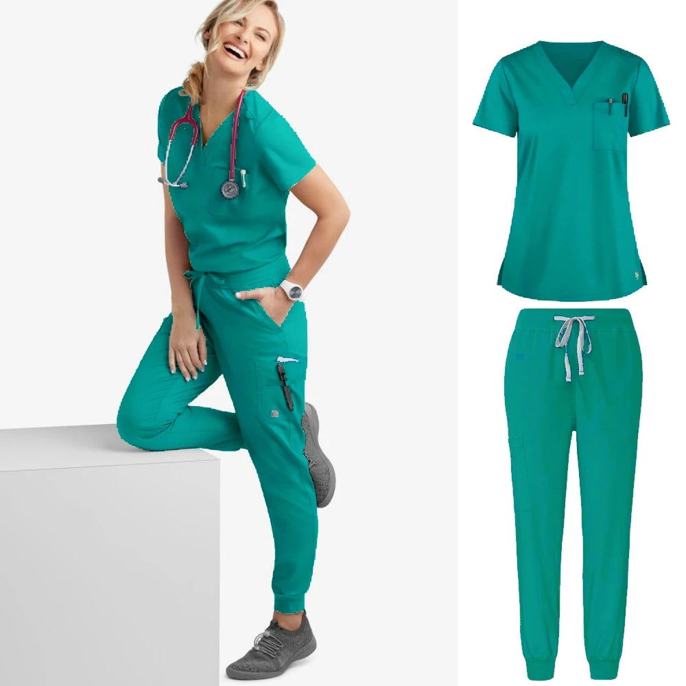 Split Suit Short Sleeved Scrubs for Women Dentist Nurse Work Clothes Medical Care Clothes Nurse Uniform