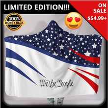 Load image into Gallery viewer, Stars and Stripes Hooded Blanket
