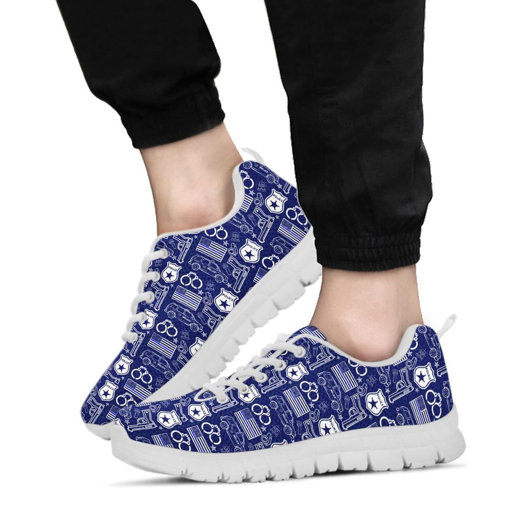 Zapatillas de deporte para mujer Police Print Back The azul/blanco
