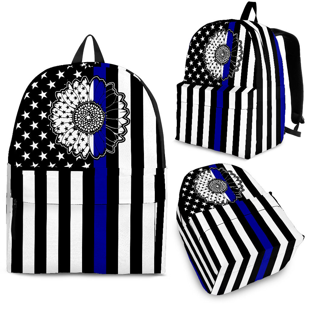 Thin Blue Line Sunflower Police Backpack