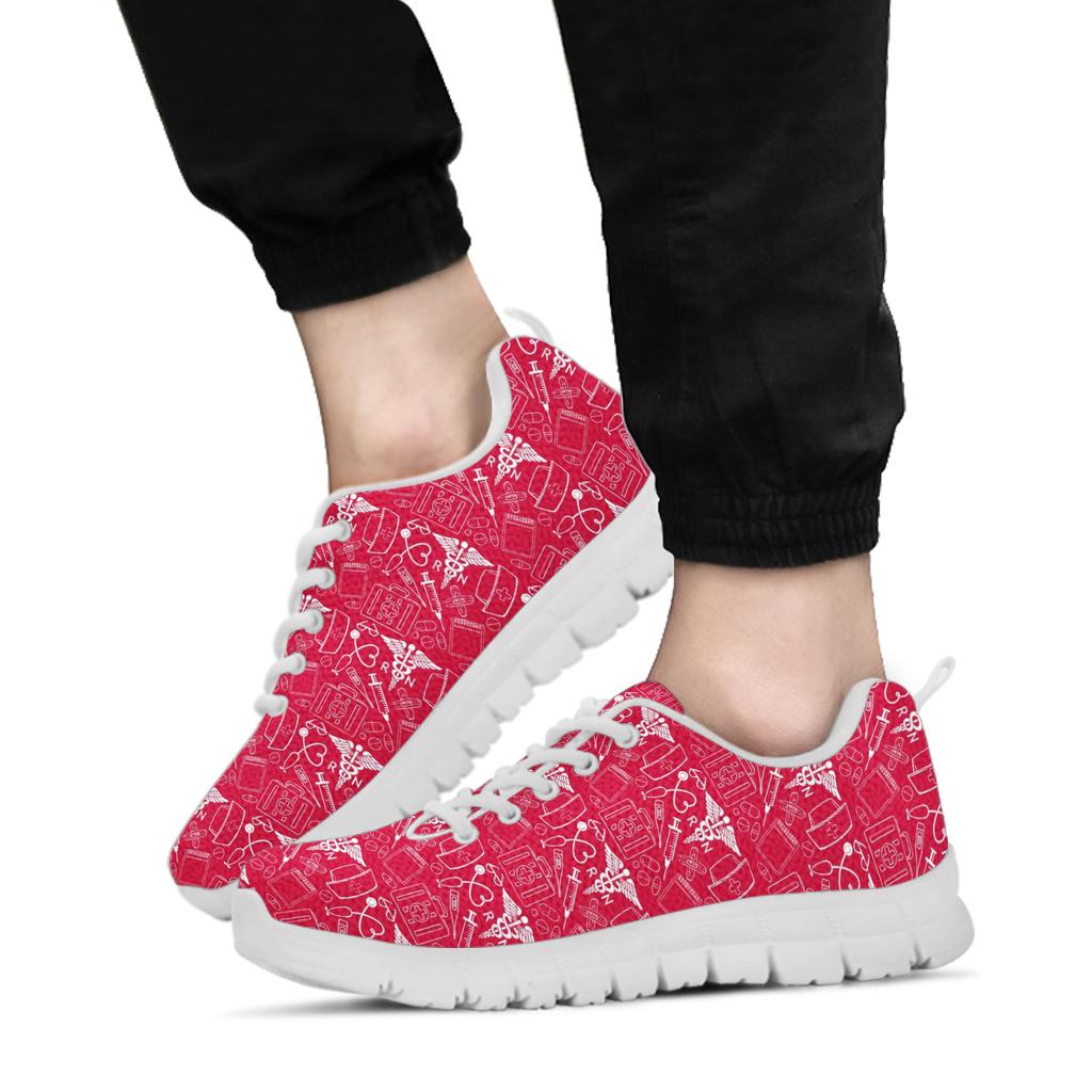 Zapatillas de deporte para mujer RN rojas de enfermera registrada
