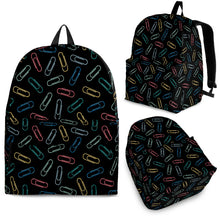 Load image into Gallery viewer, Teacher Paperclips Black Backpack
