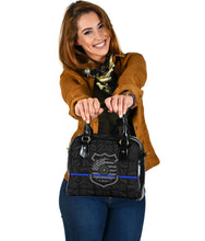 Load image into Gallery viewer, Thin Blue Line Sunflower Police PU Faux Leather Handbag
