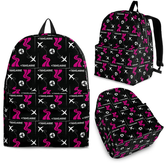 #Travel Nurse Pink/Black Backpack