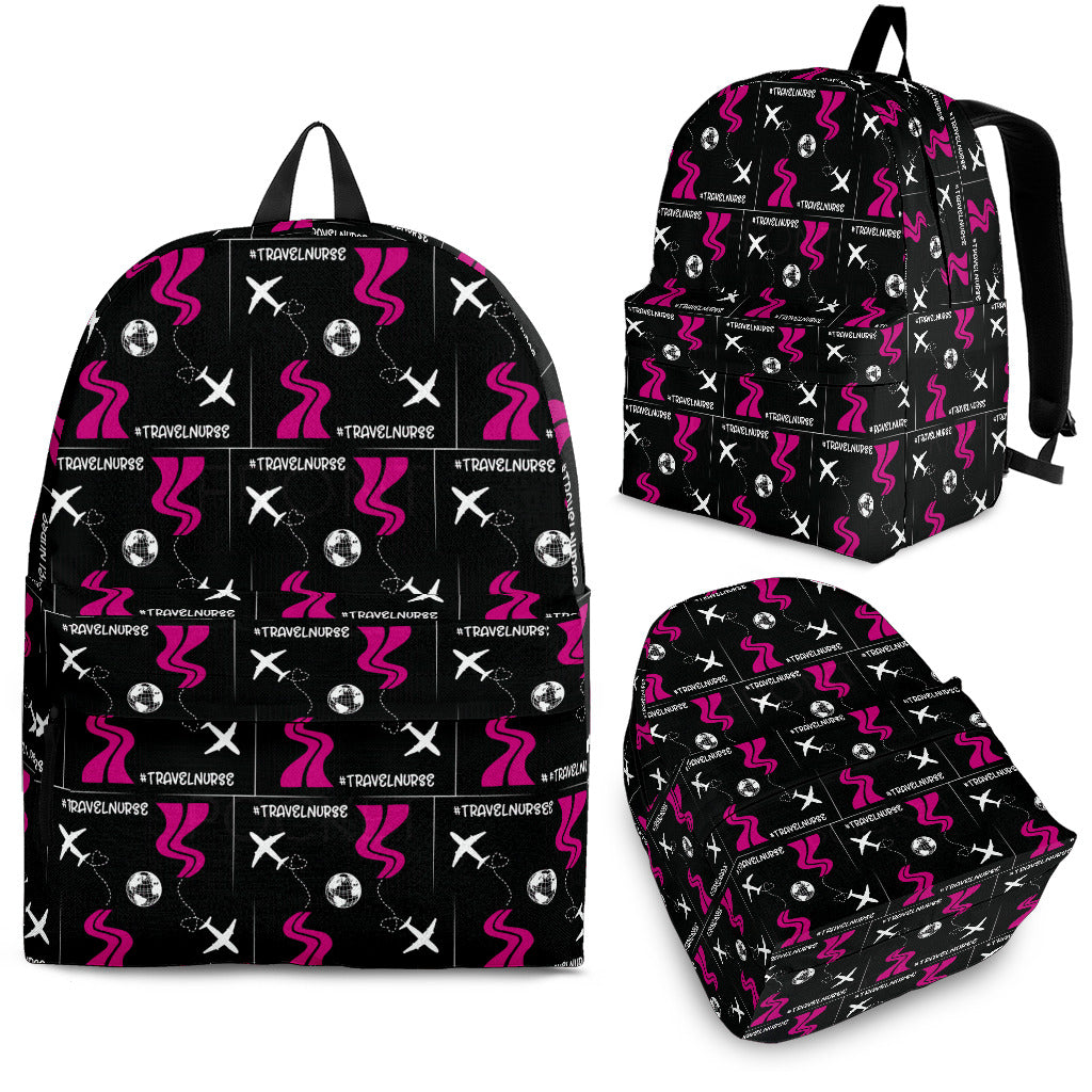 #Travel Nurse Pink/Black Backpack