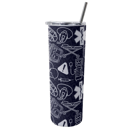 Paramedic/EMT/EMS Tumbler With Stainless Steel Straw 20oz