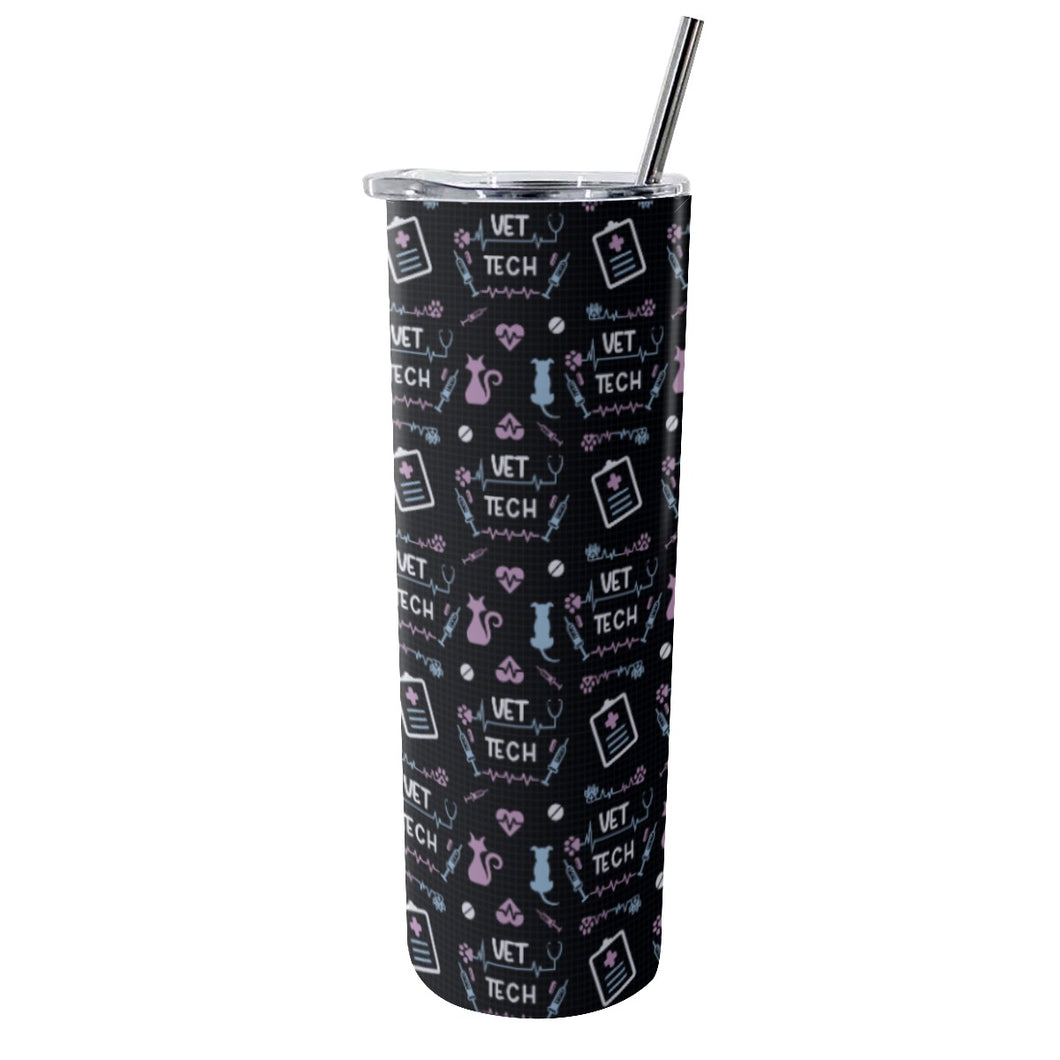 Veterinary Technician Tumbler With Stainless Steel Straw 20oz