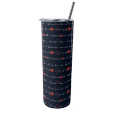 Cargar imagen en el visor de la galería, Heartbeat Tumbler with Stainless Steel Straw 20oz
