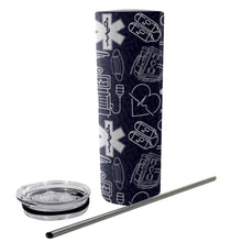 Load image into Gallery viewer, Paramedic/EMT/EMS Tumbler With Stainless Steel Straw 20oz
