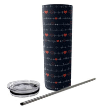 Load image into Gallery viewer, Heartbeat Tumbler with Stainless Steel Straw 20oz
