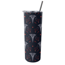 Load image into Gallery viewer, Medical Cadeceus Tumbler With Stainless Steel Straw 20oz
