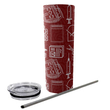 Load image into Gallery viewer, Medical Profesional Red Tumbler With Stainless Steel Straw 20oz
