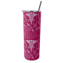 Load image into Gallery viewer, Nurse Practitioner Tumbler with Stainless Steel Straw 20oz
