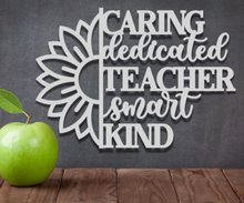 Load image into Gallery viewer, Caring Dedicated Teacher Metal Sign
