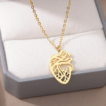 Load image into Gallery viewer, Stainless Steel Necklace Jewelry Men Women Simple Hollow Human Medical Anatomical Heart Organ Pendant Necklace For Doctor Gift
