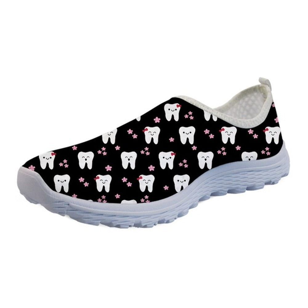 Mesh Lightweight Slip On Sneakers for Women Dentista Pattern Cute Shoes Women Flats Buty Dentysta Beach Water Shoes