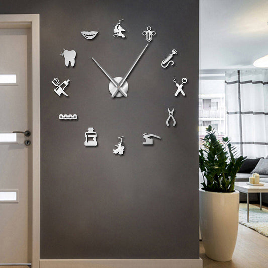 Reloj de pared 3D de herramientas de dentista
