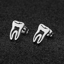 Cargar imagen en el visor de la galería, Fashion Earrings Punk Stainless Steel Dentist Tooth Stud Earrings for Women Doctor Nurse Accessories Aretes
