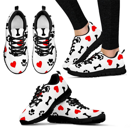Women Veterinarian Dog Lover Printing Flat Shoes Ladies Lace-up Mesh Shoes Females Flat Sneakers