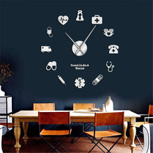 Load image into Gallery viewer, Proud To Be A Nurse 3D DIY Mute Mirror Effect Wall Clock Drugstore Hospital Wall Art Decor Clock Watch Gift For Doctor &amp; Nurse
