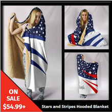 Load image into Gallery viewer, Stars and Stripes Hooded Blanket

