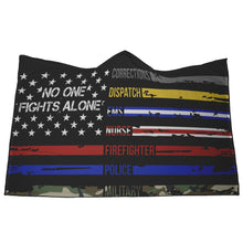 Load image into Gallery viewer, No One Fights Alone Hooded Blanket
