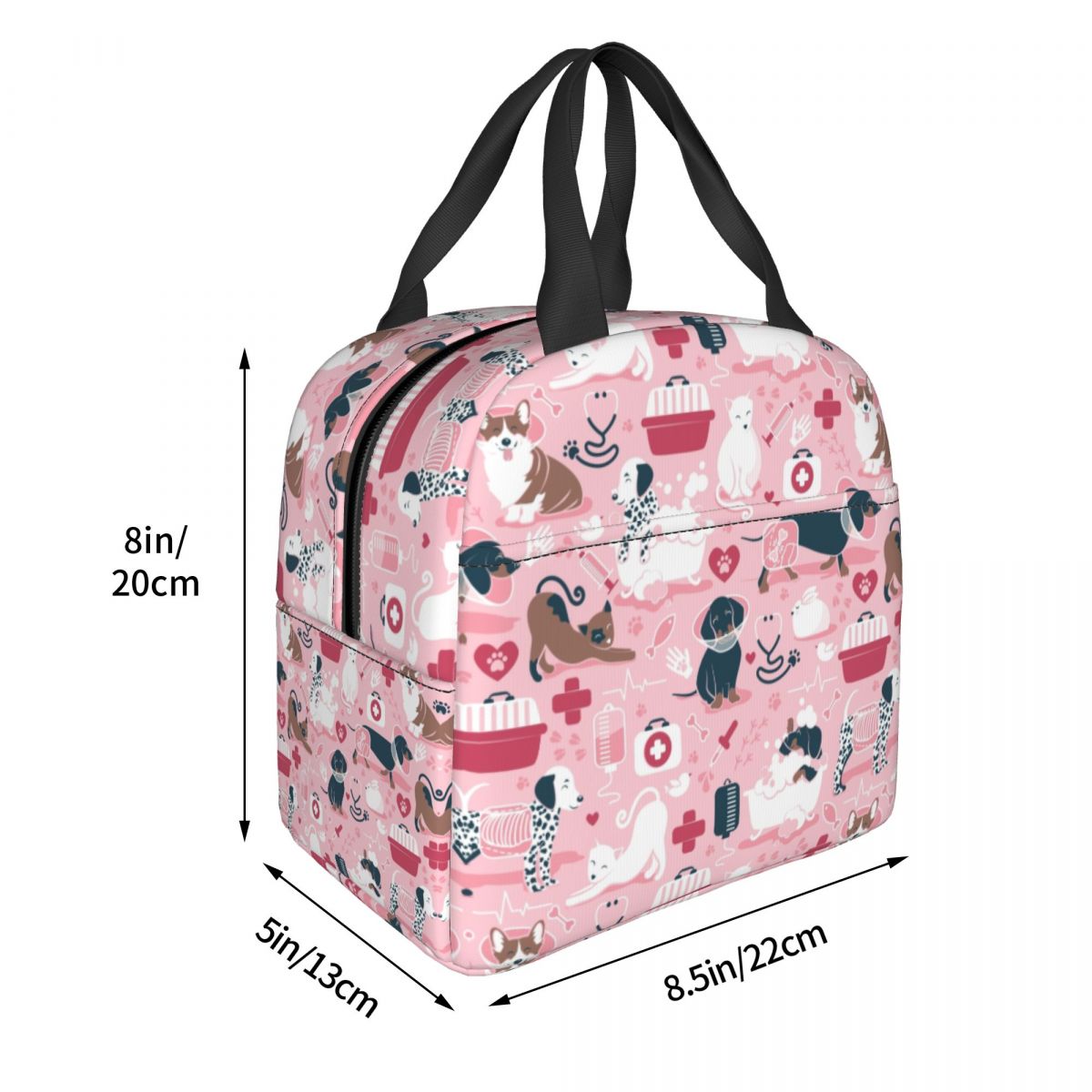 Veterinary Print Medicine Dogs Cats Insulated Lunch Bag for Outdoor Picnic Reusable Thermal Cooler Lunch Box Women