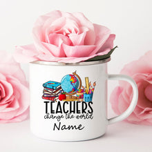 Load image into Gallery viewer, Personalized Custom Name Enamel Mug Creative Retro Coffee Water Cups Drink Dessert Milk Cup Mugs Handle Drinkware Teacher Gifts
