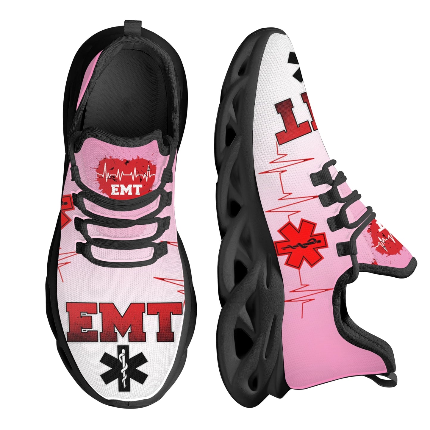 Zapatillas de deporte de malla con patrón paramédico EMT EMS para mujer, calzado transpirable, Zapatillas